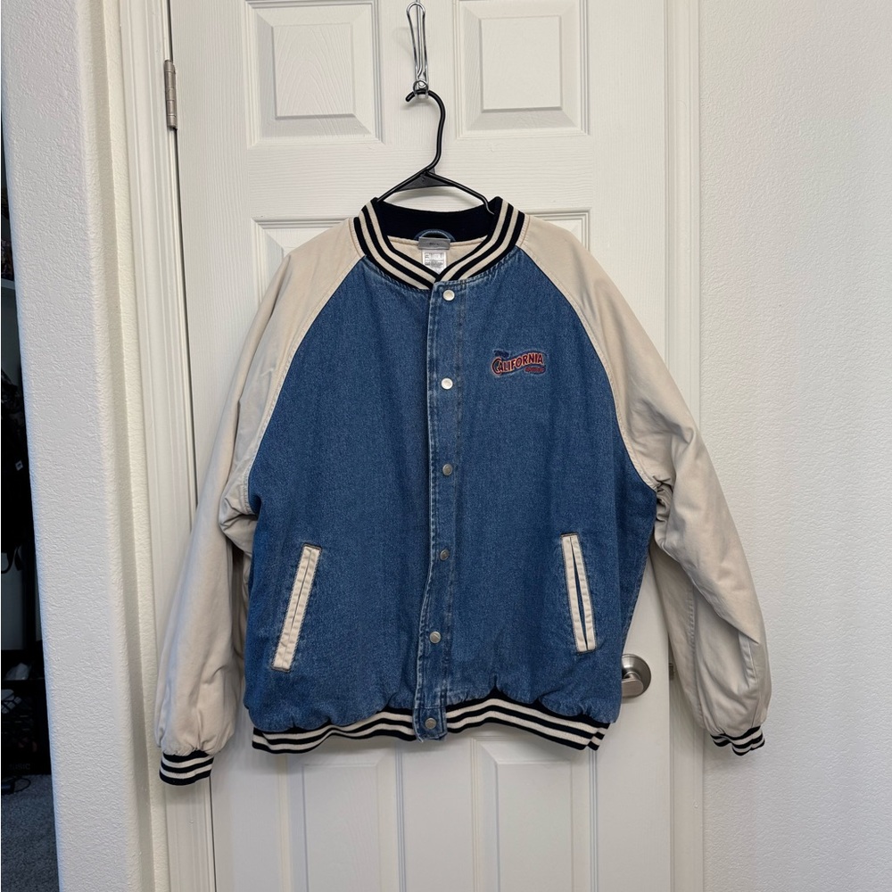 Vintage Disneyland Resort California Adventure Denim Varsity Jacket